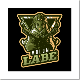 The Woman With Guns | Molon Labe Posters and Art